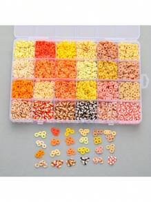 1 caja de 4000 piezas de cuentas de arcilla polimérica de colores surtidos, cuentas de arcilla blanda, cuentas negras, adecuadas para la creación de joyas DIY