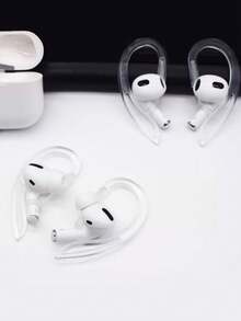 1 Pair Transparent 6mm Silicone Universal Earphone Hooks Compatible With Apple Wireless Earbuds, Bluetooth Headphones Ear Clips Rotatable Anti-Slip Anti-Lost