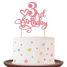 1Pc Glitter Pink 1st-18th Birthday Cake Topper Happy 1-18 Years Old Birthday Cake Supplies 1st-18th Birthday Party Decorations - Pink Glitter