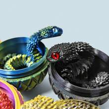 1 Pc 30cm Articulated Viper Statue - 3D Printed Soft Posable Snake Toy With Snake Egg, Mythological Creature Design, Home Decor Stress Relief Toy, Suitable For Christmas, Halloween And Other Holiday Gifts, Suitable For Ages 14+ (Random Eye Color), Fidget Toy, 3D Printed Animal - Viper, 3D Snake, Mini 3D Printed Animal, 3D Printed Snake, 3D Printed Snake With Egg