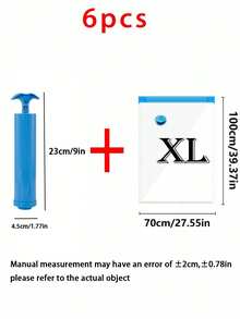 真空压缩收纳袋，适用于衣物、被子和行李。可压缩，3D设计。透明设计。节省空间，方便旅行和携带 - 彩色 - 查看 5