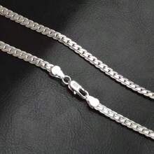 1 pieza Collar de cadena lateral de plata de ley S925, joya de moda, regalo para hombres