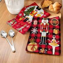 1 buc/2 buc/100 buc prosoape de bucătărie și lavete cu model imprimat cu tematică de Crăciun, potrivite pentru decorarea interioară în restaurante, bucătării, băi, decorarea petrecerilor, cadouri de sărbători și pot fi oferite cadou de Crăciun.