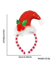 5 قطع/1 قطعة شريط رأس بتصميم كرتوني للكريسماس؛ قطعة زينة للحفلات؛ قبعة سانتا؛ شريط رأس بشكل شجرة ؛ إكسسوار شعر للكريسماس