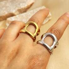 New 18K Stainless Steel Fashion Ring, The Opening Design Can Be Adjusted In Size - 14-prata - View 3