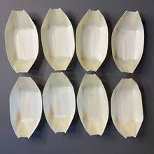 50 件/100 件 11.7 厘米小型手工木船托盘 - 抛光高品质一次性开胃菜和寿司托盘，适用于节日派对、万圣节、圣诞节、情人节、感恩节、毕业典礼 - 创意小吃和甜点容器，用于盛放食物的托盘