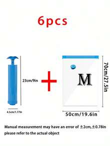真空压缩收纳袋，适用于衣物、被子和行李。可压缩，3D设计。透明设计。节省空间，方便旅行和携带 - 彩色 - 查看 24