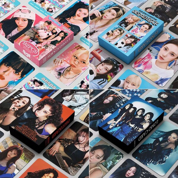 مجموعة بطاقات صور/ملصقات قابلة للجمع من كي بوب A/E/S/P/A كارينا وينتر نينغنينغ جيسيل سافاج إيلوجن رراما حار حار سوبرنوفا أرماجيدون ويبلاش حلم حقيقي 55 قطعة / 92 قطعة / 45 قطعة / 30 قطعة / 124 قطعة / 8 قطع