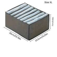 1 件可折叠储物袋，带 7/9 个隔层衣柜整理器，便携式旅行储物盒，适用于裤子、牛仔裤、衬衫、内衣和袜子 - 多用途矩形储物盒，适用于家庭储物 - 灰色 - 查看 8