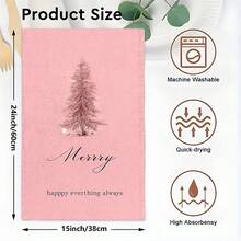 1 pièce/2 pièces/100 pièces Serviettes de cuisine et lavettes imprimées avec motif d'arbre de Noël, convient pour la décoration intérieure des restaurants, cuisines, salles de bain, décoration de fête, cadeaux de Noël