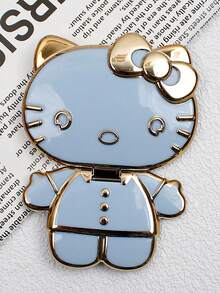 Sanrio 1 قطعة حامل هاتف وآينة مكياج قابلة للطي والدوران بشكل هيلو كيتي لاصق