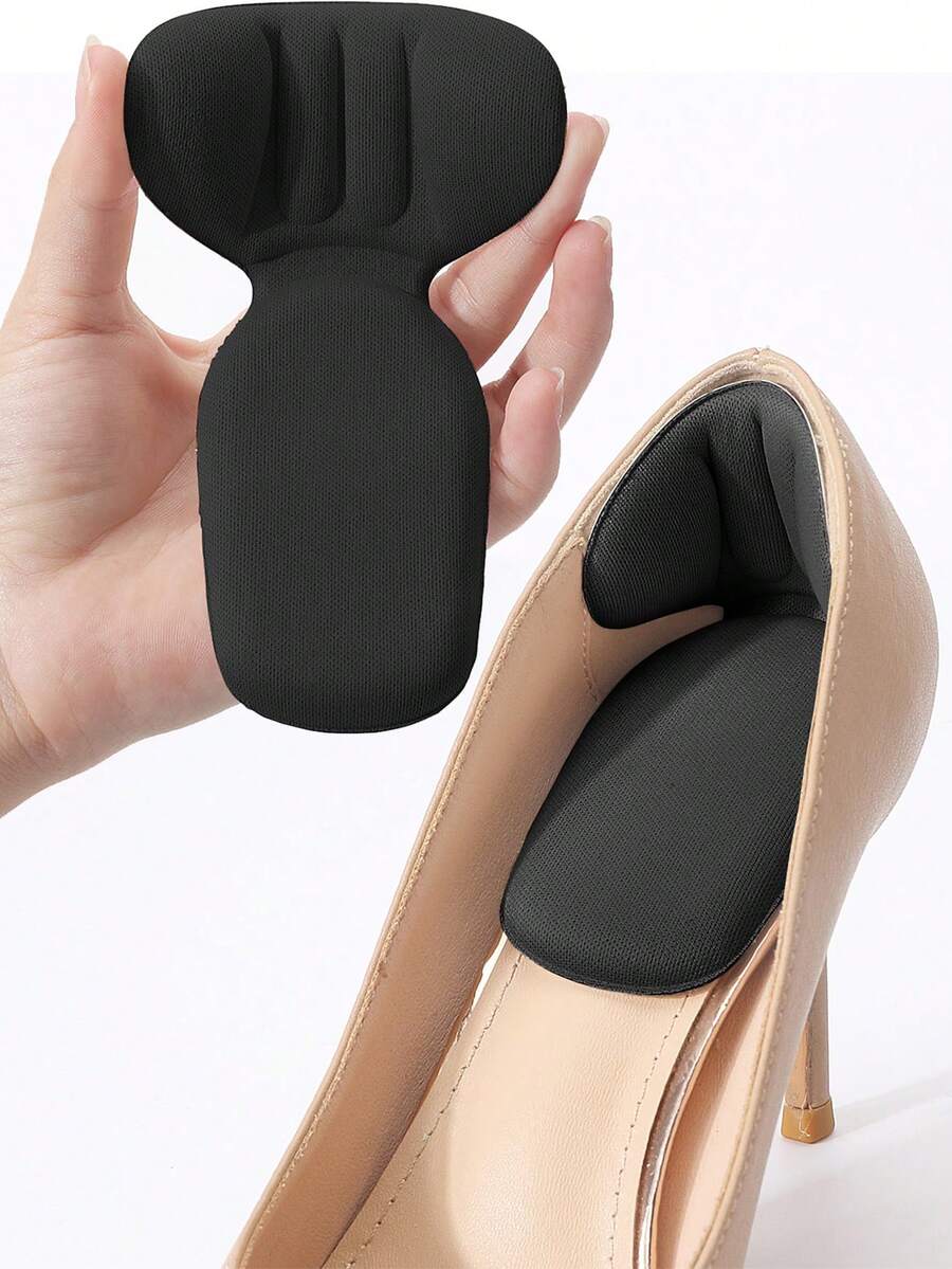1 Pair/2 Pairs Heel Grips Liner Cushions Inserts For Loose Shoes, Heel Pads Snugs For Shoe Too Big Men Women, Filler Improved Shoe Fit And Comfort, Prevent Heel Slip And Blister Plain Basics Cute Plain / Plain Toe Plain Cute Plain / Plain Toe - màu đen - Xem 1