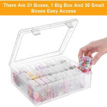 Bead Organizers With 30 Pcs Small Plastic Storage Cases Mini Clear Bead Storage Containers Transparent Boxes With Hinged Lid And Rectangle Clear Craft Supply Case - 1 - 查看 4