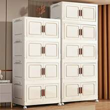 Foldable Storage Box, Double Door Storage Box With Lid And Wheels, Stackable Storage Box For Clothes, Snacks, Toys, And Books, Home Office Outdoor Folding Container