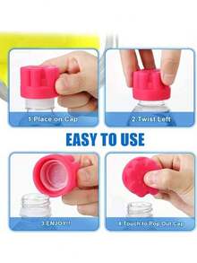 1pc Flower Shaped Bottle Opener, Silicone Bottle Cap Opener, Easy To Open Bottle Caps, Suitable For Mineral Water Bottles, Helpful Tool For Weak Hands And Arthritis, Twist Open Travel Bottles, Kitchen Gadget, Yellow & Red, Applicable For Outdoor, Camping, Kitchen, Bar, Christmas - Multicolor - View 3