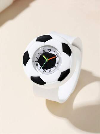 Cute Football Pattern Quartz Children Cartoon Slap Watch