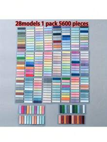 200/600/1000pcs Transparent PET Sticky Notes, Vintage & Neon Clear Memo Pad, 28 Colors, Writable & Reusable Flags, Patterned Edge - Rectangle & Various Shapes, Suitable For Books, Binders & Office Organization, Ideal For Home & School Use, Organizer Tool | Clear Flags | Pastel Memos | Transparent Annotation Labels, Acid-Free School Supplies,School Supplies,Back To School - Multicolor - View 9