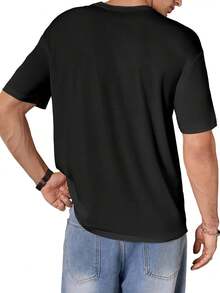 Colombian & Puerto Rican Unity T-Shirt| 100% Y2K Empowering Classic Letter Pattern, Short Sleeve, Casual Style, Retro Style, Black, Gift For Teachers, Outdoor Gathering Attire, Loose Fit, Breathable Summer Wear - Black - View 2