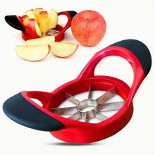 1 Pc Multi-Function Stainless Steel Apple Slicer, 8/12 Blades Fruit Cutter And Corer, Quick & Easy Kitchen Gadget For Apples, Pears, Peaches And Other Fruits, Durable Anti-Rust Material, Available In Red, Green And Black, Suitable For Home, Kitchen, Restaurant And Party Use (Dishwasher , Strong And Sharp Blades, Not Plastic Material)