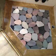 حصيرة الحمام غير الانزلاقية ، حصيرة حمام ناعمة مريحة مع فتحات تصريف ، حصيرة حمام من مادة البي في سي بتصميم لوفة للتدليك للاستخدام في الحمام والأماكن الرطبة ، سريعة التجفيف