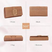 Straw Clutch Purses Women Summer Beach Bag Raffia Crossbody Purse Woven Envelope Handbag - màu nâu - Xem 6