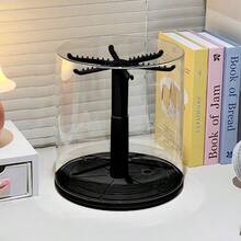 1pc Acrylic Rotating Display Case, Dust-Proof Collectible Showcase For Plush Toys, Suitable For Monster Series Plush Toys (Plush Doll Not Included), Plush Doll Rotating Display Box | Doll Storage Organizer, Doll Display Box