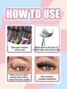 576 Pieces Individual Eye Lash Clusters Large Capacity 30D+40D+60D+80D D Curl 9-16mm Fox Line Thick DIY Eye Lash Clusters Dramatic Volume And Natural Look And Super Thick, Thin, Super Soft And Ultra Light Reusable Individual Segmented False Eyelashes Eyelash Extension Kit Suitable For Self-Use At Home For Halloween, Cosplay And Daily Life Lash Clusters,Eye Lash Clusters,Individual Eyelashes,Lashes,Fake Lashes