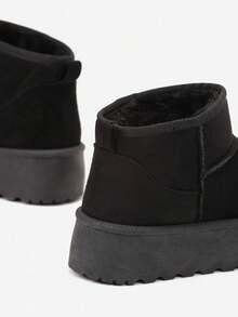 Winter Casual Versatile Snow Boots On Platform - Black - View 6