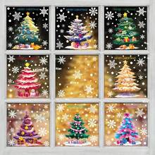 New Christmas Decorations Christmas Tree Static Stickers For Mall Window Display, Snowman, Snowflake Glass Stickers, Multiple Styles And Patterns Available, Suitable For Christmas Home Decor Room Decor Wall Decor Wall Stickers Wall Sticker Christmas Decorations Home