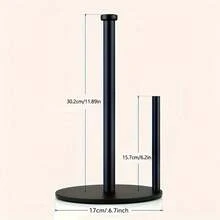 Stainless Steel Gold/Black Desktop Tissue Paper Holder, Kitchen Roll Paper Towel Rack, Cling Film Storage Rack, No Drilling Required, Freestanding Dual Bar Kitchen Paper Towel Holder - Multicolor - View 9