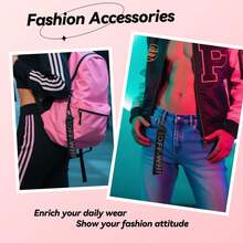 Car Key Chain, Webbing Keychain Wrist Strap, Car Key Accessories, Wallets, Jeans  Letter Pendants - 黑色 - 查看 3