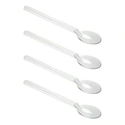 Kit 100 Mini Colheres Cristal para Copinho Doce