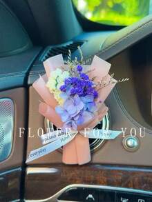 Car Air Vent Aromatherapy Decor Dried Flower Small Flower Air Conditioning Vent Fragrance Eternal Flower Dried Flower Ornament - A - View 7