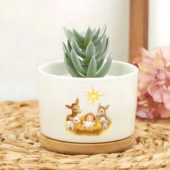 Jarrones de jardín, regalos perfectos para amantes de las plantas: macetas de cerámica, macetas para suculentas y decoración de plantas - Ideal para Pascua, Navidad u otros días festivos religiosos