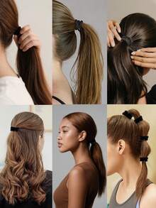 1 件/3 件/5 件/10 件/20 件时尚简约风格黑色发带，男女发饰，柔软编织弹性马尾辫夹，发带发圈，橡皮筋，发髻和马尾辫夹，耐用防滑