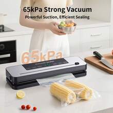 Senmeo 2025 Powerful Vacuum Sealer Machine | Compact Design | One-Touch Automatic | Seal In 10-20 Seconds | Dry, Moist, Wet, And Cold Modes | With 10 Vacuum Bags & Built-In Cutter (Grey) - US A Type Plug(110-127V) - View 11
