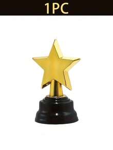 1/2/6 件迷你镀金塑料奖杯，优雅的金色塑料奖杯套装，带黑色底座的微型获奖奖杯，非常适合比赛、化装舞会和庆祝活动。 - 金色 - 查看 16