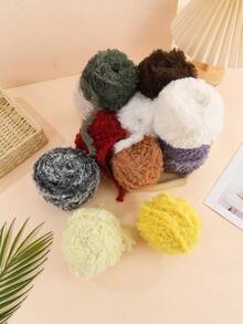 Luxury Chunky Yarn For Crochet - Faux Fur Fabric Thread, 50g Soft Mixed Color Yarn Ball, 20+ Colors For DIY Knitting Crochet Projects, Blankets, Scarves, Bags