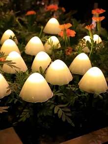 1Set, Solar Mushroom Lights 10 LED, Solar Patio Light With Remote Control, Solar Fairy Lights For Garden Yard Porch Wedding Party Decoration Valentine's Day Party Gift - Multicolor - View 5