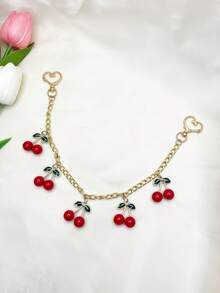 1 件时尚樱桃链条包配件合金材质挂链行李装饰适用于装饰各种手袋节日礼物女包饰哥特