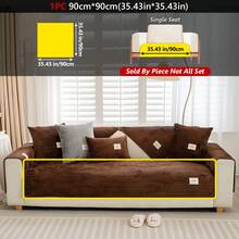 1PC Flannel Pinstripe Labeled Sofa Cushion - Non-Slip Pet-Friendly Seat Pad For 1/2/3/4-Seater Modular Sectionals, Minimalist Premium Cover With Multi-Size & Color Options