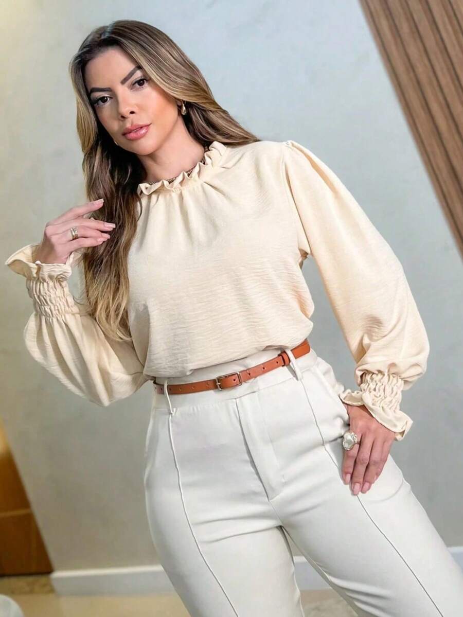 Women Blouses - Màu be - Xem 1