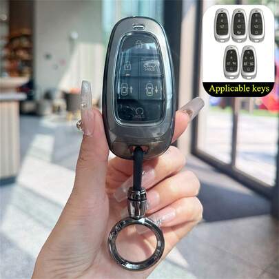 1pc TPU Material Car Key Protective Case, Dedicated Key Fob Cover, Suitable For Sonata, Fe, Tucson, Palisade 2019-2023 Models