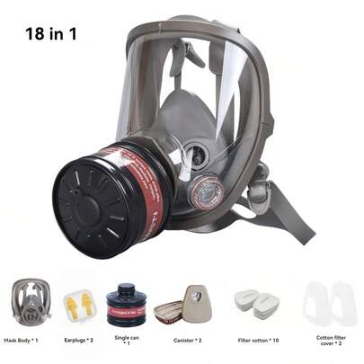 6800A Vollgesichtsmaske, Gasmaske für Säure/organische Stoffe/Ammoniak, Farbe, Chemikalien, Pestizide, Labor, Staubschutz, Multifunktionsfilter