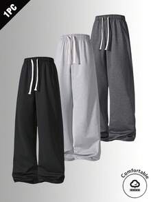 男士户外休闲裤 - 适合所有季节 - 采用宽松直筒裤型，配有基础款抽绳腰带和口袋。是健身、户外徒步和返校必备的理想之选。