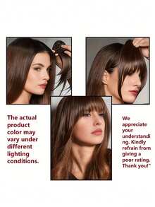 3D刘海夹式接发 - 逼真合成夹式刘海，适合日常佩戴，易于造型，外观自然，打造更丰盈蓬松的秀发，多功能女士发饰，发爪夹 - 彩色 - 查看 5