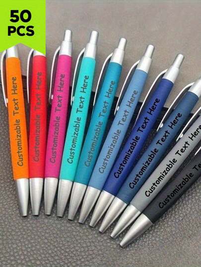 50pcs Customized Logo Promotional Pens, Wholesale For Advertising & Corporate Gifts, Hotel & Conference Supplies