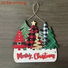 2D Santa Claus Wooden Hanging Sign, Funny Door Plaque, Suitable For Home, Garden, Patio And Indoor/Outdoor Decor, Exquisite Holiday Gift, Flat Design - Multicolor - View 5