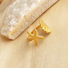 New 18K Stainless Steel Fashion Ring, The Opening Design Can Be Adjusted In Size - 13-prata - View 7