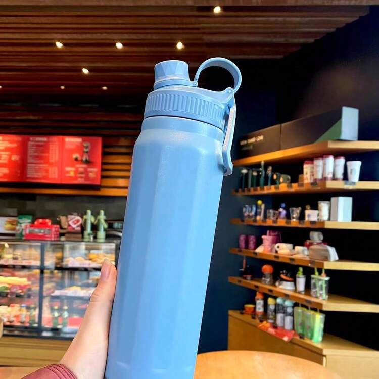 800ml Premium Stainless Steel Sports Thermal Bottle Cold Water For Up To 12 Hours - Babyblå - Visa 2